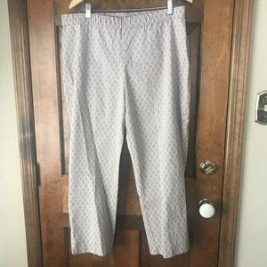 Susan Graver Tan w/White Diamond Pattern Pull-On Pants Size 18W
